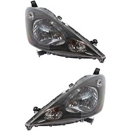 Garage-Pro Headlights Assembly Driver Passenger Side for Honda Fit 2009-2014 Halogen with Bulbs Base