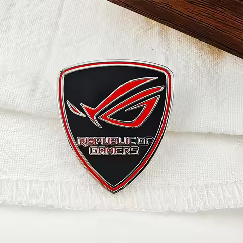 Cool Game ROG Enamel Pin Republic of Gamers Shield Brooch Metal Badge for Backpack Clothes Cyberpunk