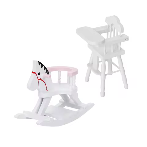 1:12 Dollhouse Baby Eating Dining Table Baby Feeding High Chair Emulational Furniture Model Decor