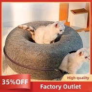 -Cat-Cave Cat Tunnel Bed Felt Cat-Tunnel Bed for Indoor Cats,Detachable Round Cat-Felt & Washable In