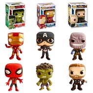 ฟิกเกอร์อเวนเจอร์สจาก FUNKO POP Spiderman จากอเมริกา IRONMAN Captain ธอร์ฮัลค์โมเดลสงครามของเล่นเด็ก