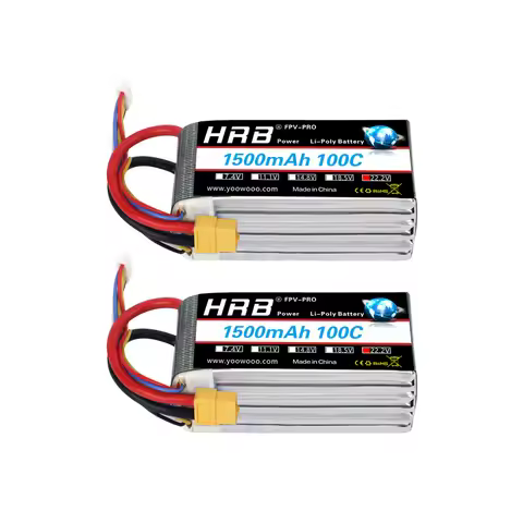 HRB 6S Lipo 22.2V 1500mAh Lipo Battery 100C With XT60 Connector for UAU Airplane RC Helicopter Drone