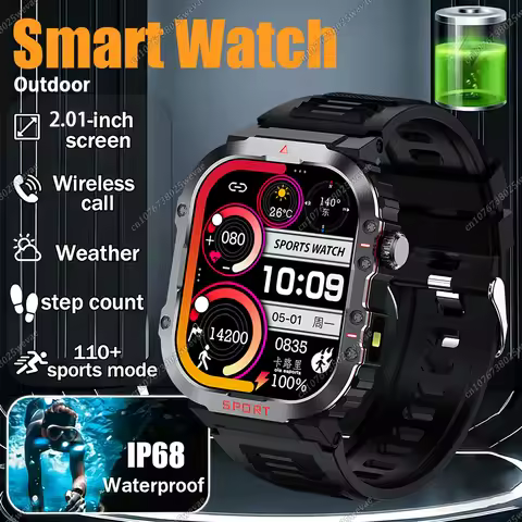 Military GPS Smart Watches For Men Flashlight Waterproof Outdoor Sport Tracker Bluetooth Call Smartw