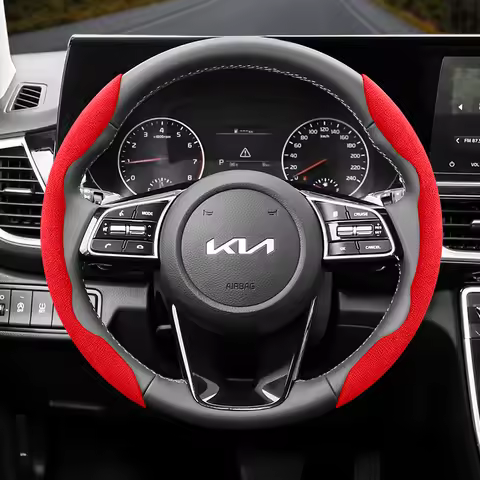 Applicable to Kia K2/K5/K4/KX3/KX5 Forte/Sorento/Celerio steering wheel covers with faux leather buc