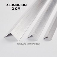 6 Potong x 1 mtr Aluminium siku L 2 cm aktual 16 mm Alum Siku