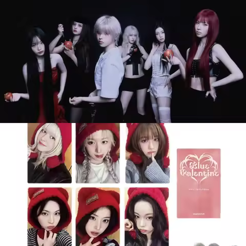 6PCS Kpop Idol NMIXX Album "Blue Valentine" Lucky Card Code Lomo Cards LILY HAEWON SULLYOON BAE JIWO