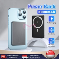 Wireless Magnetic Powerbank PD20W Bi-directional Fast Charging Slim Aluminum Portable Mobile Power for IP 15 14 13 12