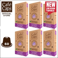 Nespresso Compatible Coffee Capsule Allegro (Doi Chang) - Cafecaps (6 Boxes X 10 Caps) | กาแฟแคปซูล 