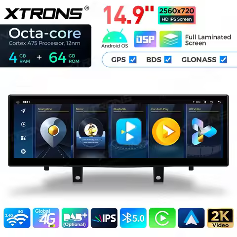 XTRONS 15'' Android 14 2K 8 Core 8+256GB IPS Car Radio For X5 F15 / X6 F16 NBT System Built-In 4GLTE