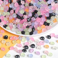 Cute small charcoal and soot plastic accessories (set of 3) that glows in the dark, miniature desk d