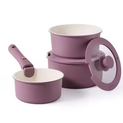 6pcs Nonstick Sauce Pan Sets with Lid 3 Sizes1.5QT, 2QT amp 3QT, Non Stick Cooking Pot with Detachab