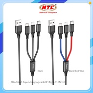 [Top Value] Hoco X76 3-head charging cable LN / Type-C / MicroUSB port 1M long, max 2A (Black) - Nha