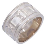 Tiffany & Co. Atlas 寬戒指，10 號，純銀，約 7.6 克，女士，二手