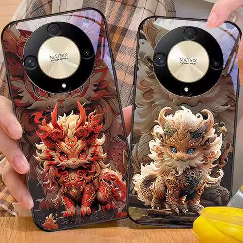 Chinese Style Lion For Honor Magic 6 50 70 90 Lite X7b 200 Pro Nova 10 Nova 5T X6 P30 Pura 70 Ultra 