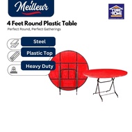 Tube Home 4 FEET Round Plastic Table / MEJA MAKAN PLASTIC/ MEJA TULIS (120x120x75cm)
