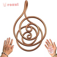 ROXUL Copper Palm Ring, Adjustable Portable Spiral Palm Ring,  Handmade Jewelry Accessories Reiki En