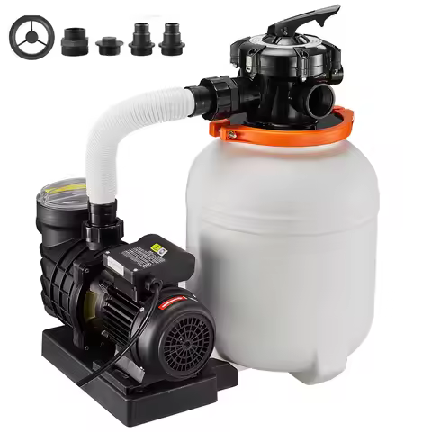 SucceBuy 12/14/16in FlashPure Sand Filter Pump with Timer for Above Ground Pool 0.5/0.75/1 HP 3000/3