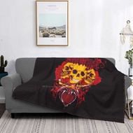 Skull Cartoon Creative Design Light Thin Soft Flannel Blanket American Luggage American Flag America