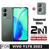 LAYAR Clear Screen Protector + Lens Camera Vivo Y17s 2023 Tempered Glass Clear Screen