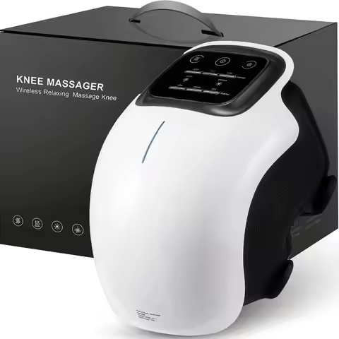 Wireless Knee Massager with 3 Heating Levels, LED Screen - Portable Massager for Knees, Elbows, Shou