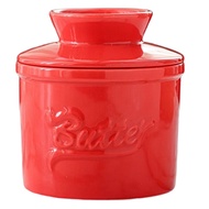 Handmade Thickened Ceramic Butter Keeper with Lid Keep Fresh Bell Crock Glossy Finish Dish for Home