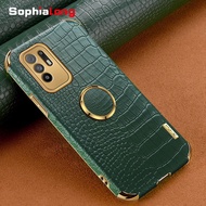 OPPO Reno 6 5 Z K 6Z 5Z Leather Phone Cases OPPO Reno5 Reno6 Z Pro Plus + Back Cover with Magnetic Metal Finger Ring Holder Stand