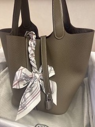 Hermes Picotin 22 大象灰 銀扣 全新