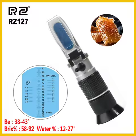 RZ High Concentration Brix Be Water 3 in 1 58%~92% Honey Refractometer Bees Sugar Food ATC RZ127