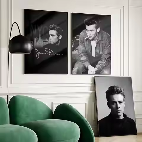 J-James Dean Movie Actor Poster Waterproof Wall Art Sticker for Home Bar Decoration, Self-Adhesive R
