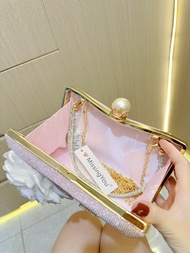 EGAT Store Exquisite Pearl Flower Crossbody Clutch - Handcrafted in Malaysia