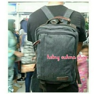 tas ransel mugu 8602 hitam (tas kanvas,tas ransel kecil/mini,tas