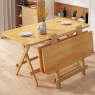 Solid Wood Dining Table Folding Table Household Small Apartment Dining Rectangular Foldable Square Table Simple Dining T