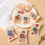 100pcs comic mahjong cookie wrapper nougat plastic bag pineapple tart pastry gift bags sweet confessions | kueh raya