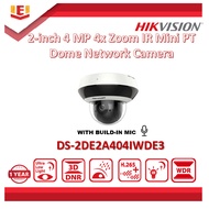 HIKVISION DS-2DE2A404IWDE3 2'' 4MP 4x Zoom Dark Fighter IR Mini PT Dome Network Camera(PTZ)