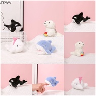 ZENON Orca Plush Keychain, Ocean Series Marine Animal Animal Beluga Plush Keyring, Plush Orca Shark 