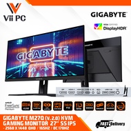 GIGABYTE M27Q Ver 2.0 27" 170Hz IPS 1440P 2K KVM Gaming Monitor 0.5ms FreeSync Premium, 2560 x 1440 SS, 95% DCI P3, HDR Ready, 1x DisplayPort 1.2, 2x HDMI 2.0, 2x USB 3.0, 1x USB Type-C Height Adjustable M27Q