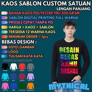 [KAOS CUSTOM] KAOS BEBAS CUSTOM SATUAN LENGAN PANJANG - BAJU BEBAS CUSTOM FOTO/GAMBAR ATAU TULISAN K