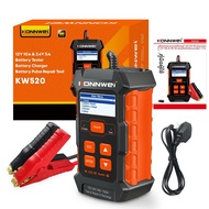KONNWEI KW520 12V 10A 24V 5A อัตโนมัติรถบรรทุกเครื่องทดสอบแบตเตอรี่ Charger ตะกั่วกรดรถแบตเตอรี่ PUL