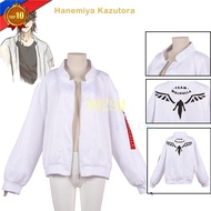 Top10₪♣Tokyo Revengers Hanemiya Kazutora Cosplay Costumes White Coat Valhalla Uniform Baseball Coat