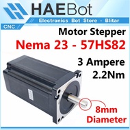 MESIN [HAEBOT] Stepper Motor Nema 23 57HS82 2.2Nm 82mm 3A 315OZ CNC Robot Laser Router Plasma Millin