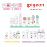 100% Original Pigeon Softouch Wide Neck Nursing Bottle Pigeon Baby Susu Bottle Newborn (PP PPSU T ES