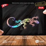 Cicak House Lizard Cutting Sticker Variasi Motor Mobil Stiker Tato Timbul Keren Nyala Dasbor Spakbor