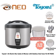 Toyomi 1.8L Electric Rice Cooker &amp; Warmer with Stainless Steel Inner Pot RC 968SS