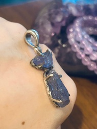 925純銀 薰衣草 淡紫色 坦桑石 原石吊墜 AP Watch 禮物 🎁觀塘地鐵站交收不議價