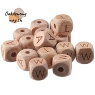 OAKDENEMYWAY Wooden Beads, Alphabet Cube Letter Wood Beads, Necklaces Star Heart Letter Wood Spacer 