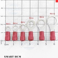 [25 Pieces]- RV2-8 Round Cos Head 27A Wire Size 16-14AWG Red M8 Screw