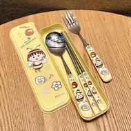 櫻桃小丸子 不鏽鋼 匙羹 小蜜蜂 bee spoon 勺 叉 筷子 帶飯 家居 家用 便攜 餐具盒 餐具套裝 櫻桃小丸子 maruko chan 公仔 卡通 實用 日用品