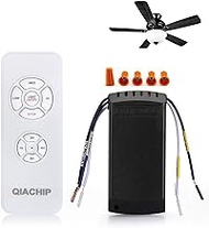 Universal Ceiling Fan Remote Control Kit with Light and Timing, 3-in-1 Ceiling Fan Light for Ceiling Fan Lamp Remote Controller Transmitter and Receiver for Home Office Hotel Restaurant(1-Pack)