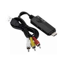 HDMI To RCA Cable 1080P HD Video Audio Converter AV For Tv VHS VCR DVD Recorder