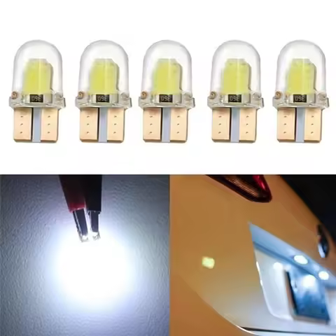 5/40PC LED W5W T10 194 168 W5W COB 4SMD Led Parking Bulb Wedge Clearance Lamp Canbus Silica Bright W